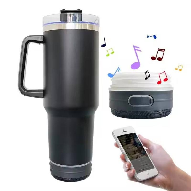 Smart Bluetooth 30oz 40oz Stainless Steel Bluetooth Speaker Straight Tumbler Portable Smart Music Tumbler with Straw and Lid